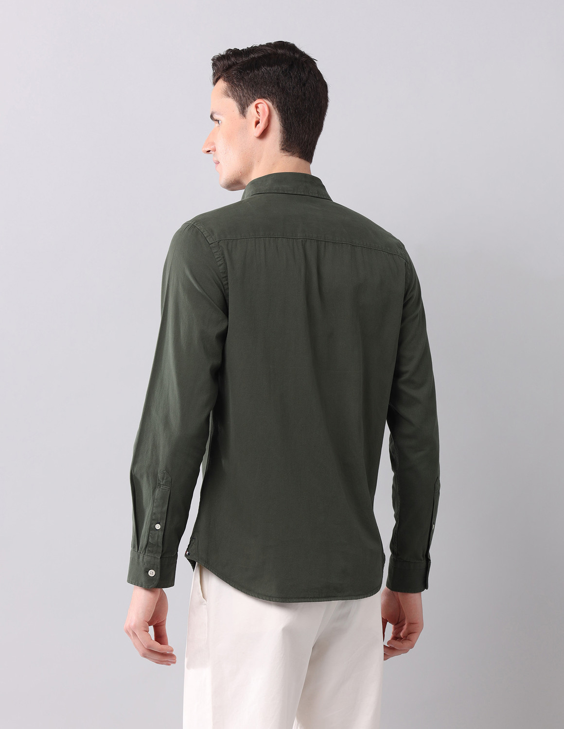 Image of U.S. POLO ASSN. Men Solid Casual Green Shirt