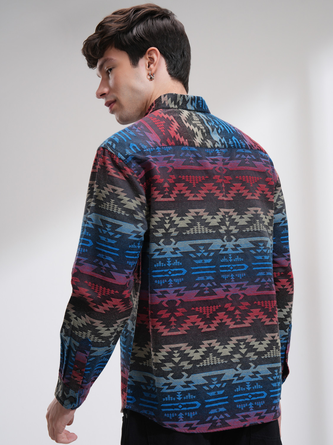 Image of HIGHLANDER Men Self Design Casual Multicolor Shirt
