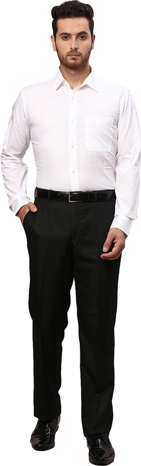 Image of Raymond Men Solid Formal White Shirt