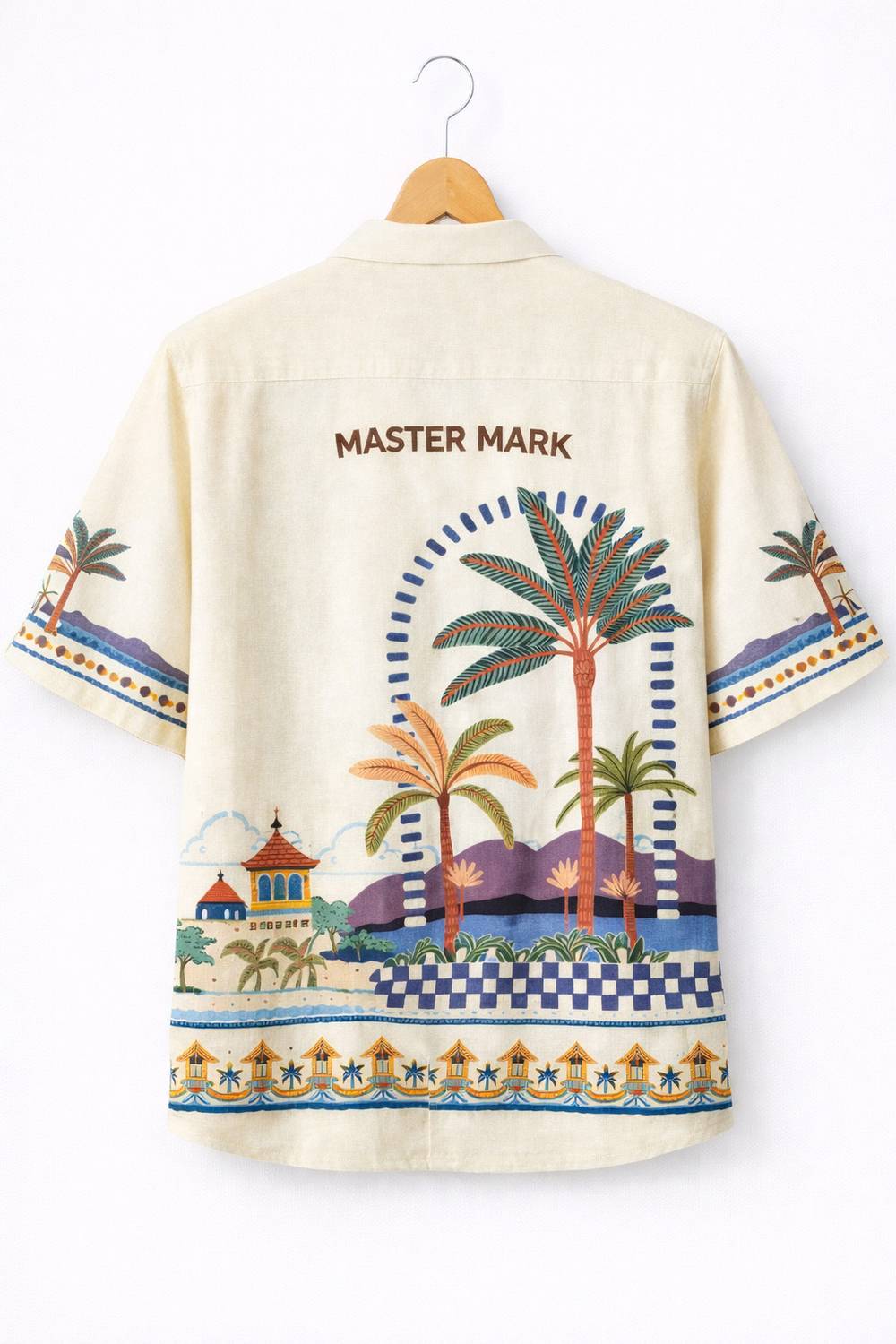 MM MASTER MARK Men Printed Casual Cream Shirt - Image 2