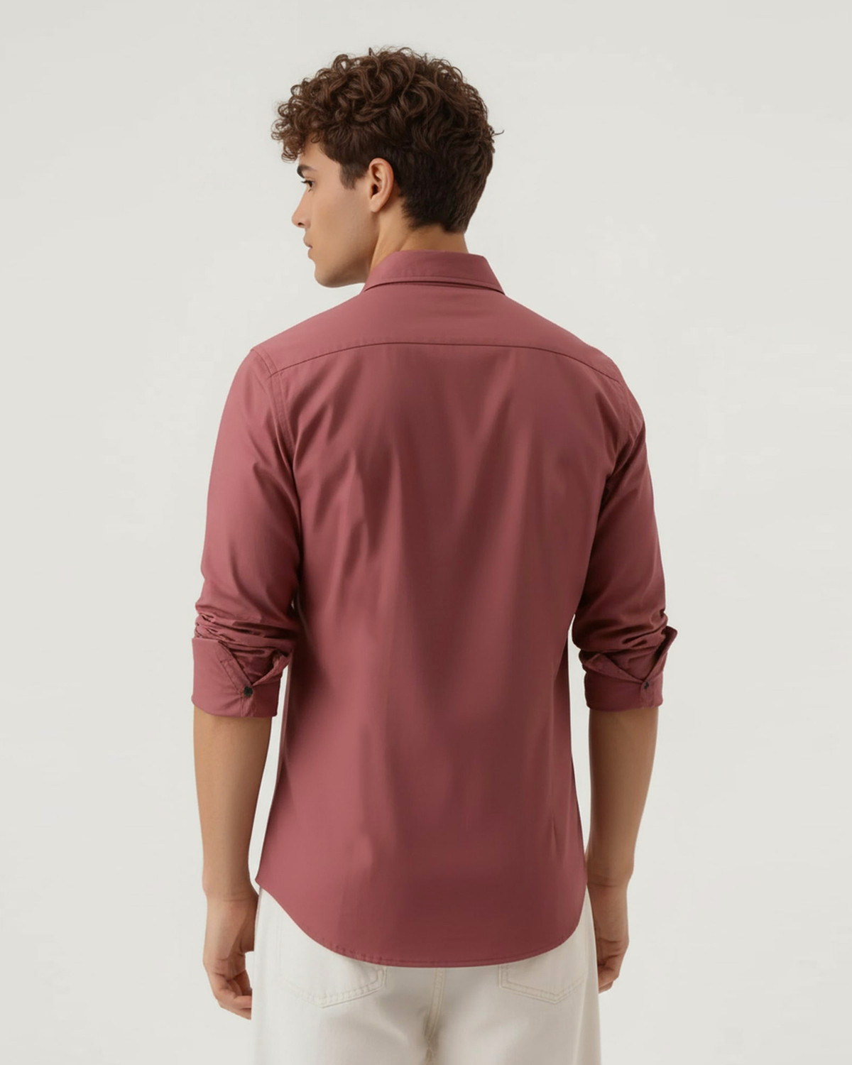 Image of METRONAUT Men Solid Formal Pink Shirt