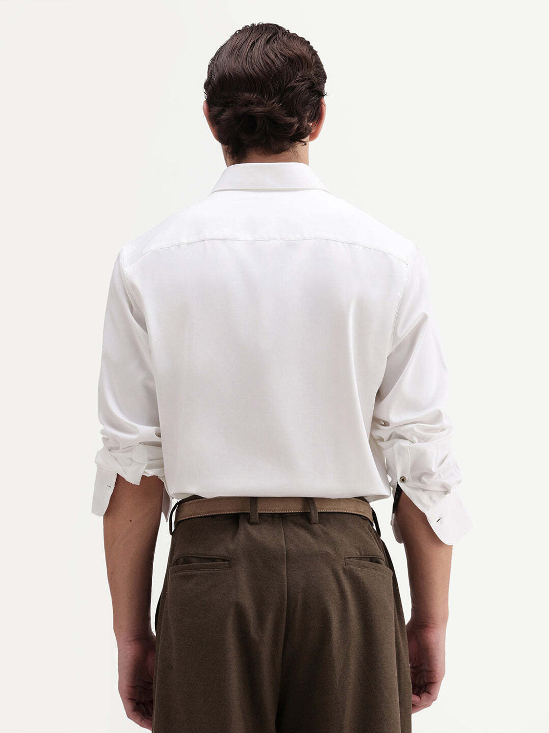 Image of RARE RABBIT Men Solid Casual White Shirt