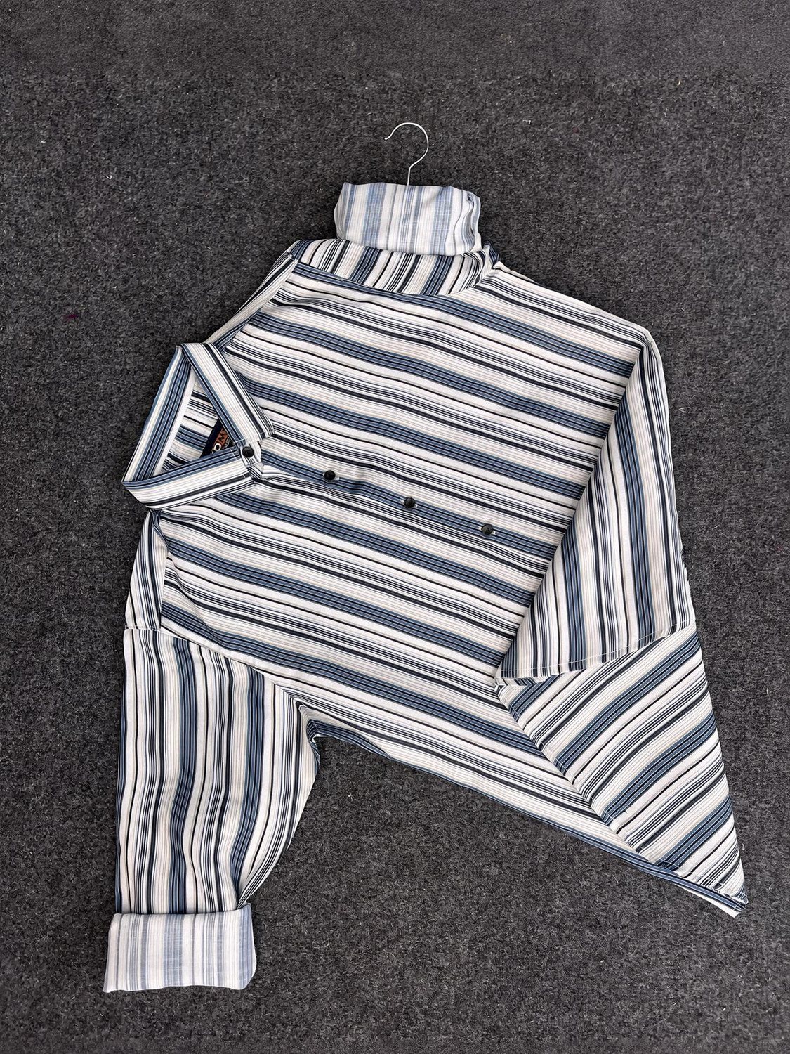 Image of iCome Men Striped Casual Green Shirt