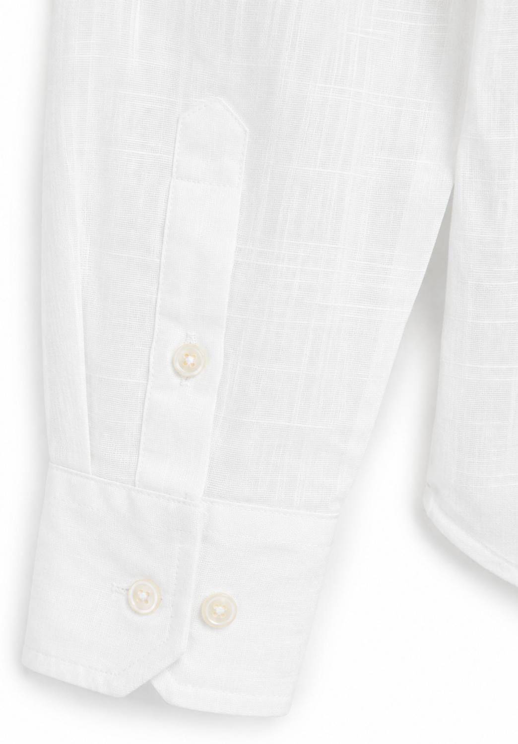 THE EPOPEE Men Solid Casual White Shirt - Image 5