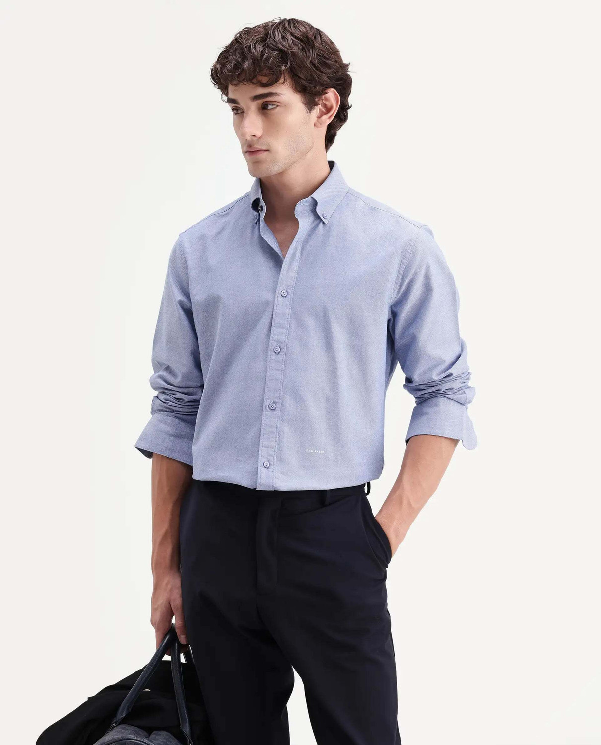Image of RARE RABBIT Men Regular Fit Solid Casual Shirt