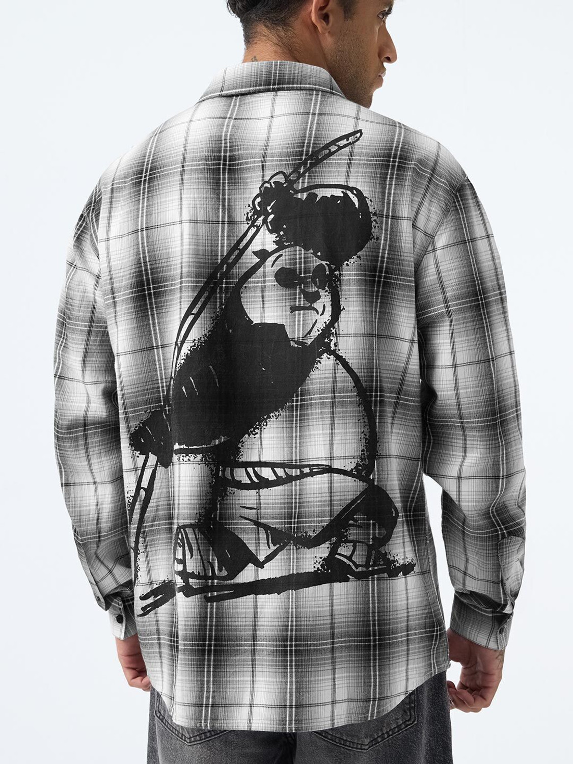 Image of The Souled Store Men Checkered Casual Grey Shirt