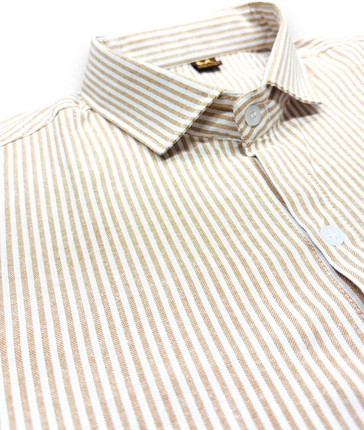 Image of SOLSTICE Men Striped Casual Brown Shirt