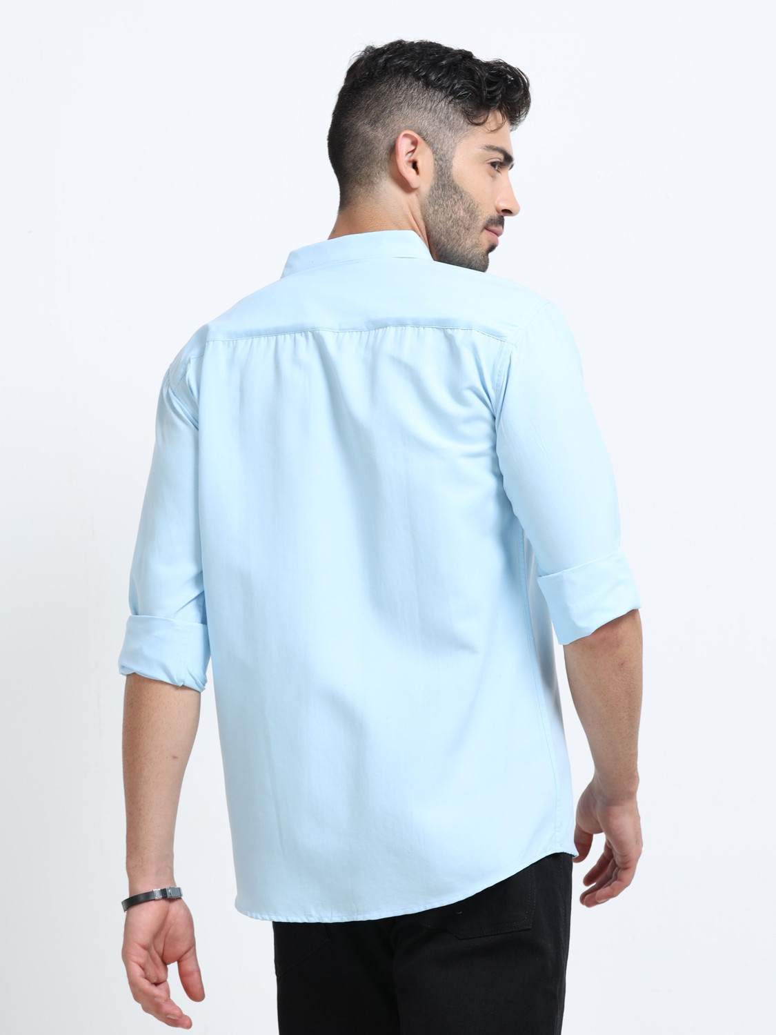 Image of VASTRAWEAR Men Solid Casual Blue Shirt