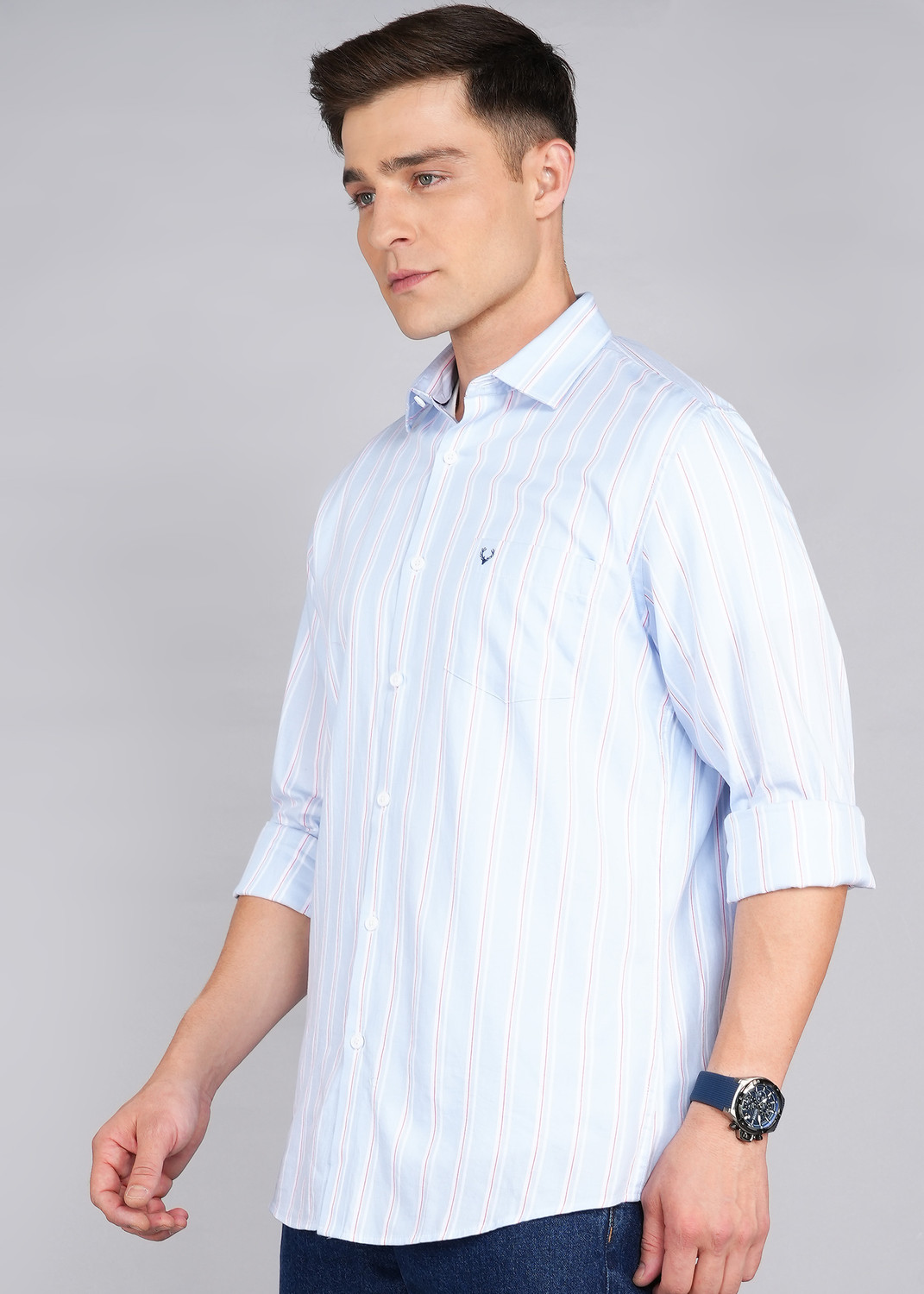 Image of Allen Solly Men Regular Fit Striped Casual Shirt