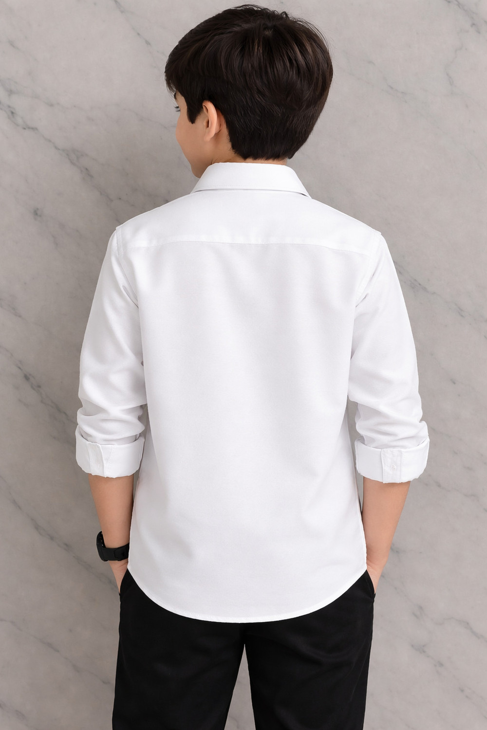 Image of nikhat fashionn Boys Solid Casual White Shirt