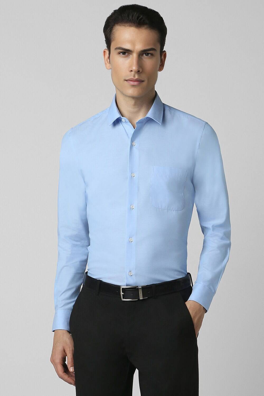 PETER ENGLAND Men Slim Fit Solid Spread Collar Formal Shirt