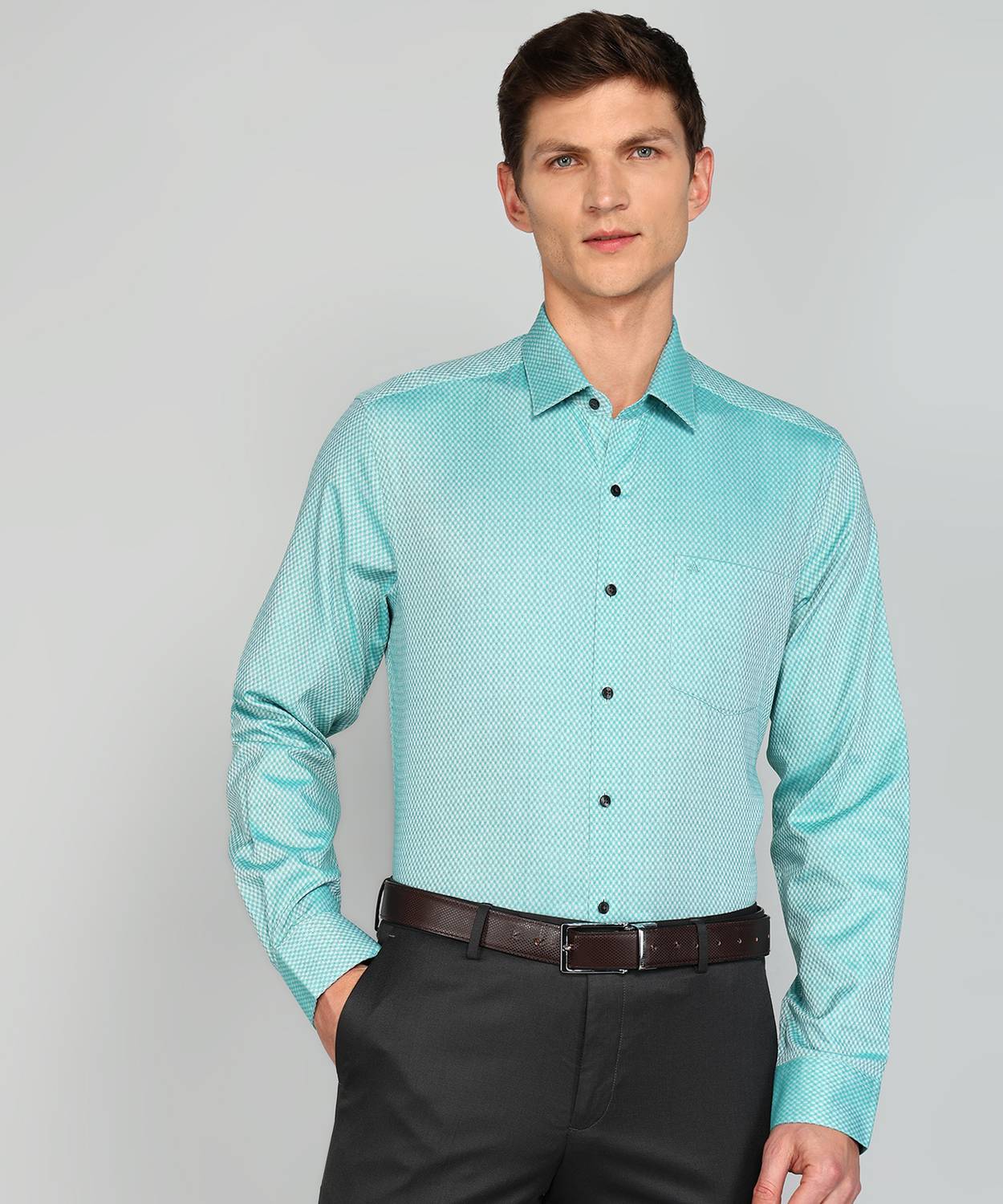 ARROW Men Slim Fit Self Design Spread Collar Formal Shirt