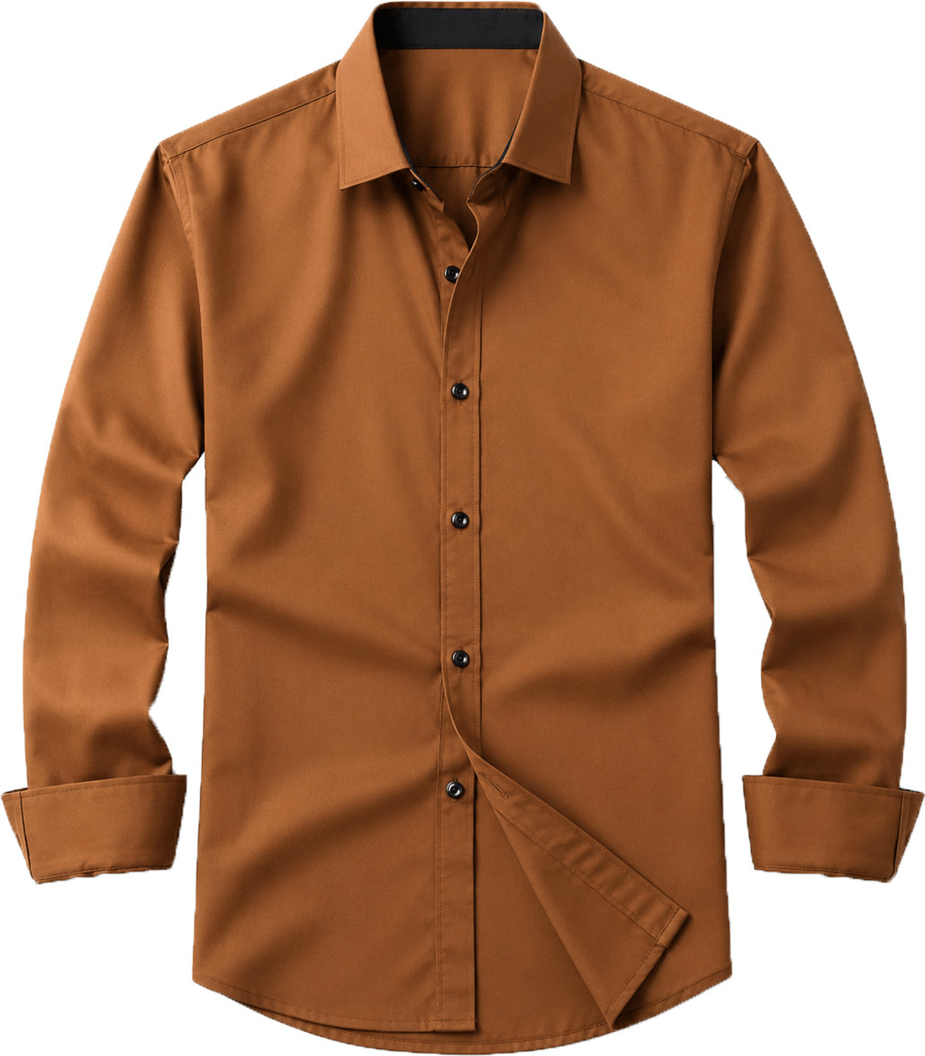 Image of Lonexo Men Solid Casual Brown, Grey Shirt