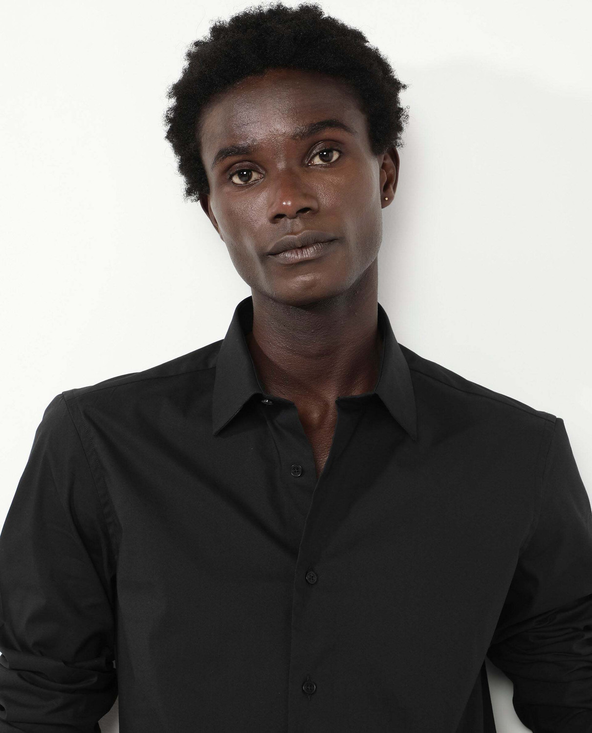 Image of RARE RABBIT Men Solid Formal Black Shirt