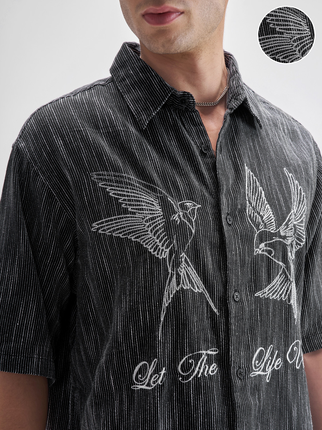 Image of HIGHLANDER Men Printed Casual Black Shirt