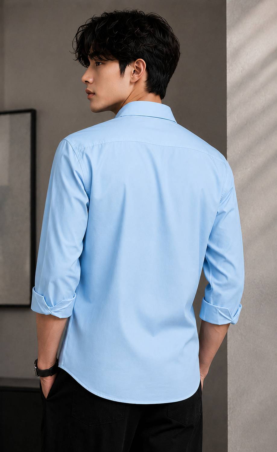 Tirmizi Men Light Blue Formal Shirt - Image 3