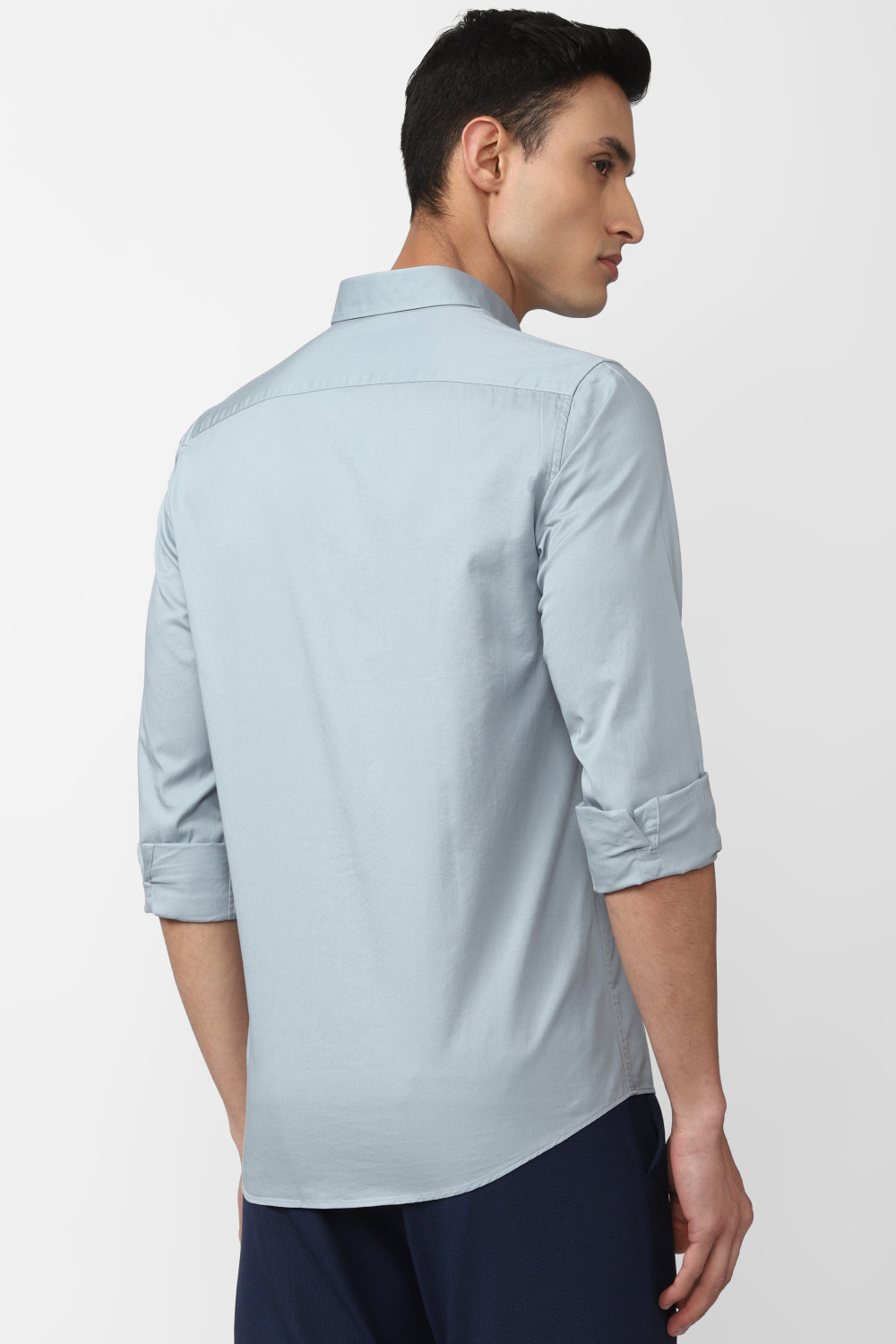 Image of PETER ENGLAND Men Solid Casual Grey Shirt