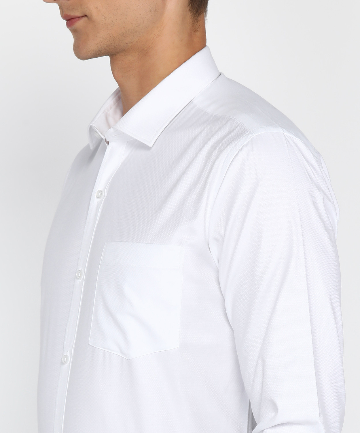 Image of PARK AVENUE Men Solid Formal White Shirt