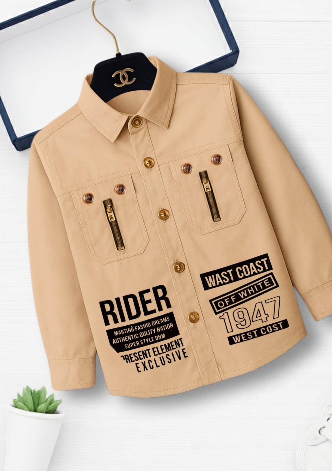 HONESTYSHOPBoysSolid,GraphicPrintCasualBeigeShirt