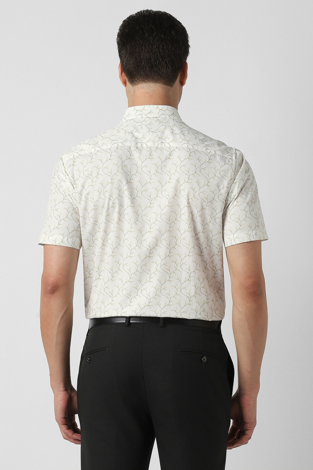 Image of PETER ENGLAND Men Printed Formal White Shirt