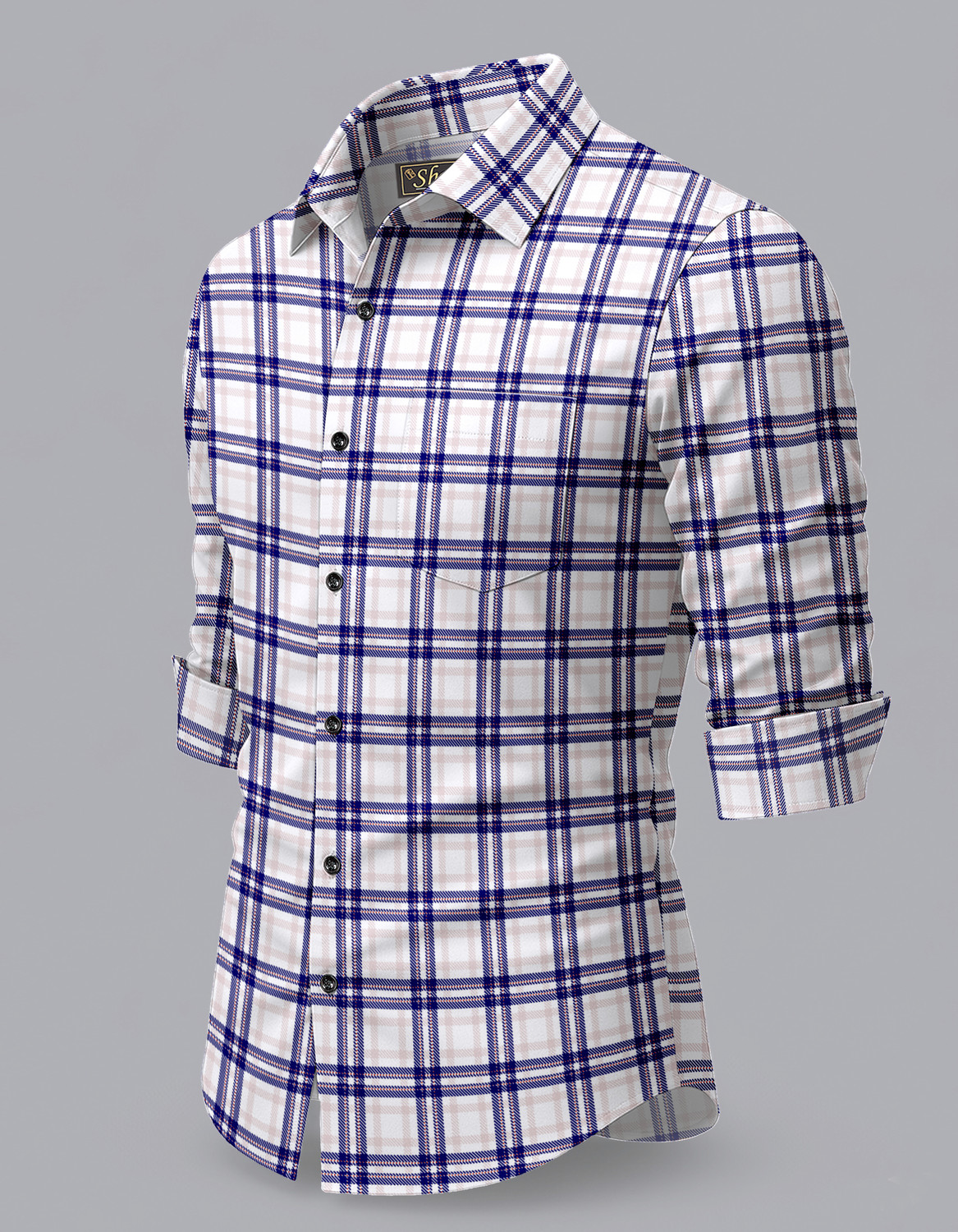 Image of SHUBHFLAX Men Checkered Casual Multicolor Shirt