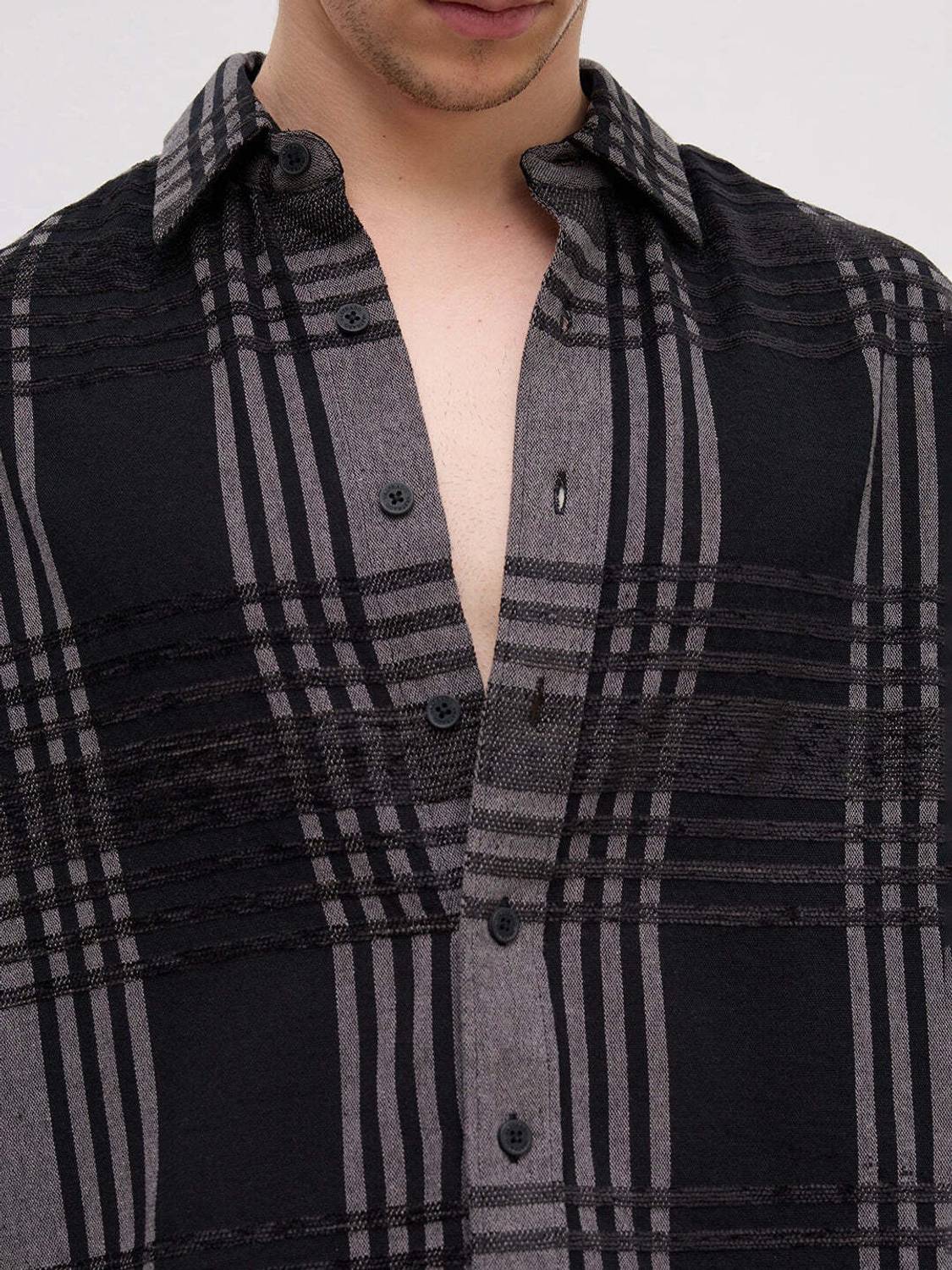 VASTRADO Men Checkered Grey Shirt - Image 3