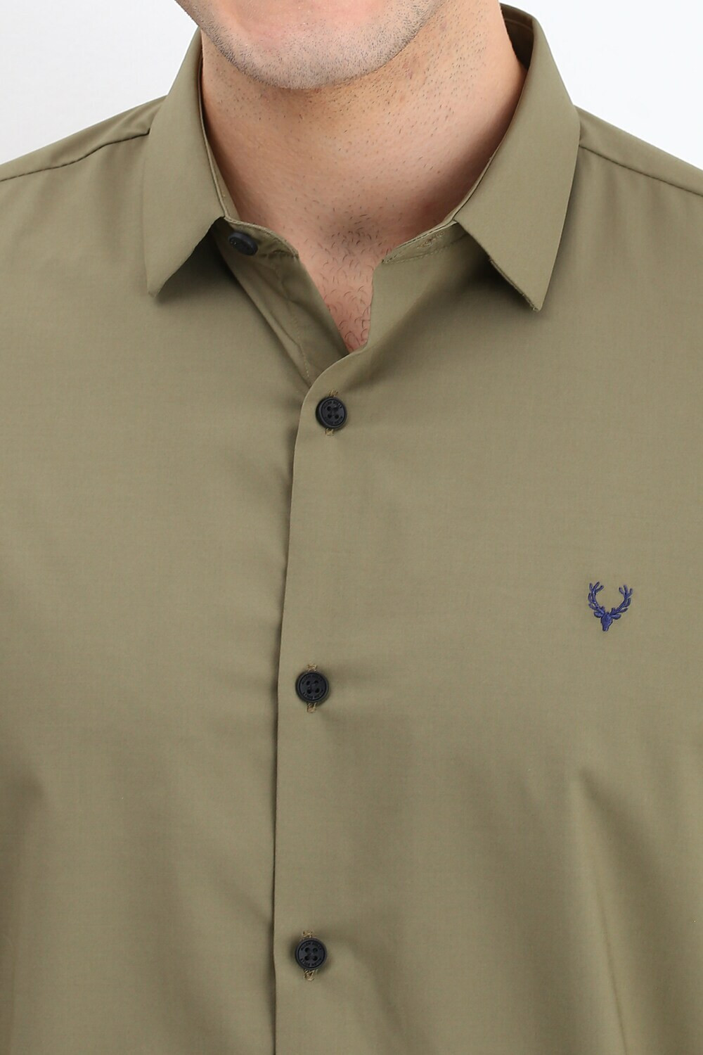 Image of Allen Solly Men Solid Casual Green Shirt