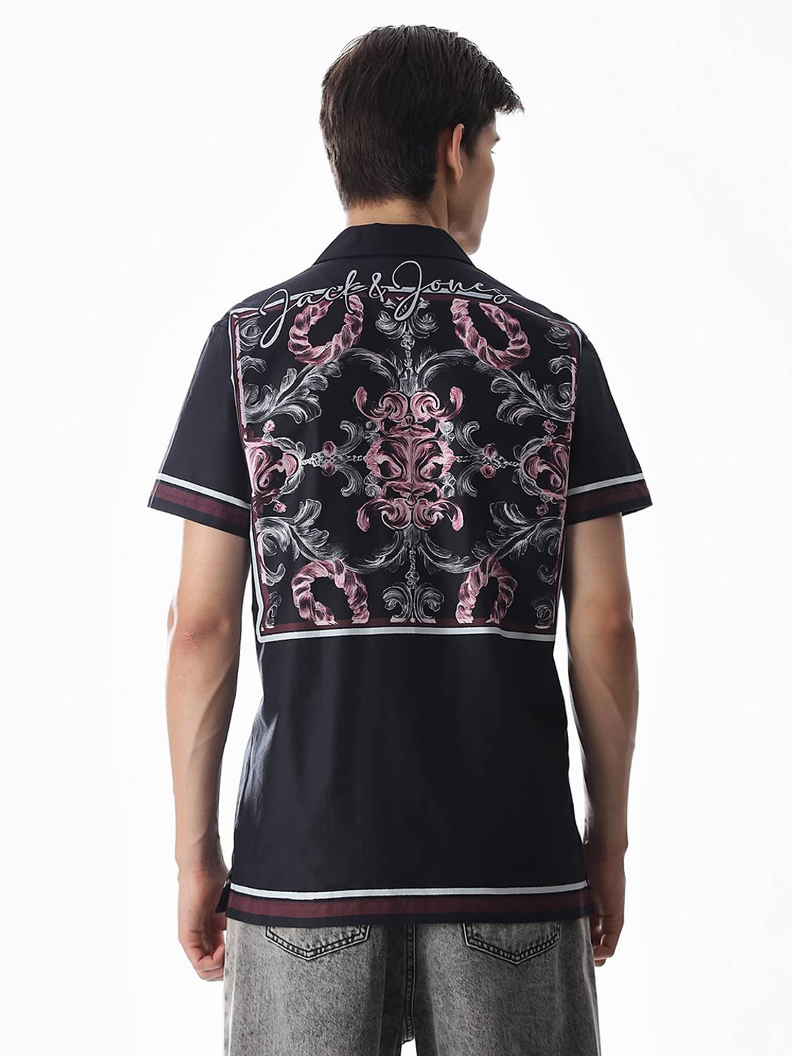 JACK & JONES Men Black Printed Casual Shirt - Image 4