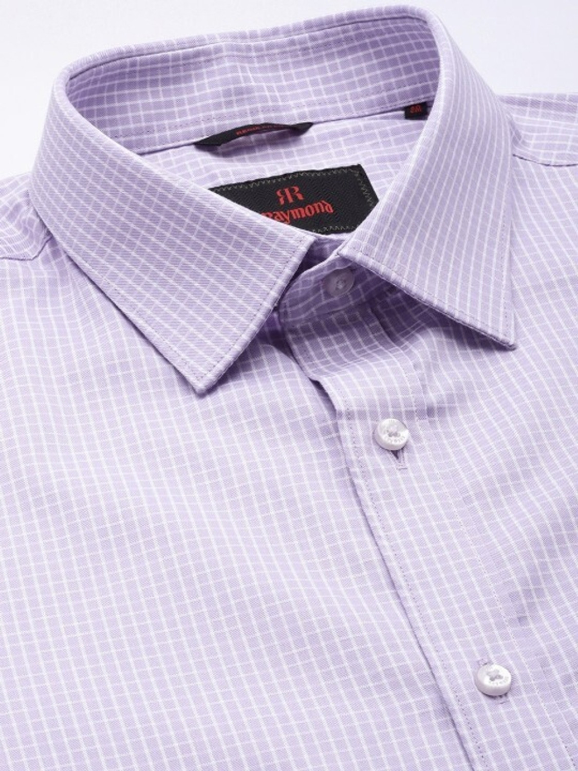 Image of Raymond Men Self Design Formal Purple Shirt