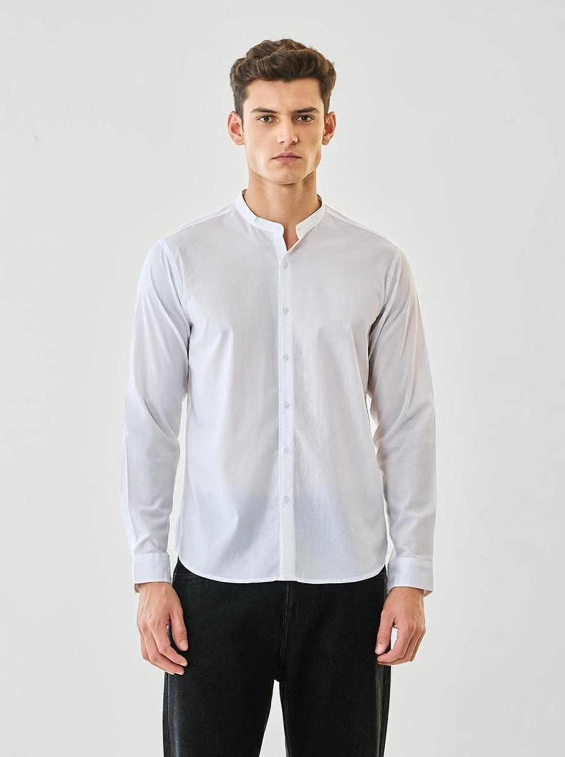 Image of Snitch Men Solid Casual White Shirt