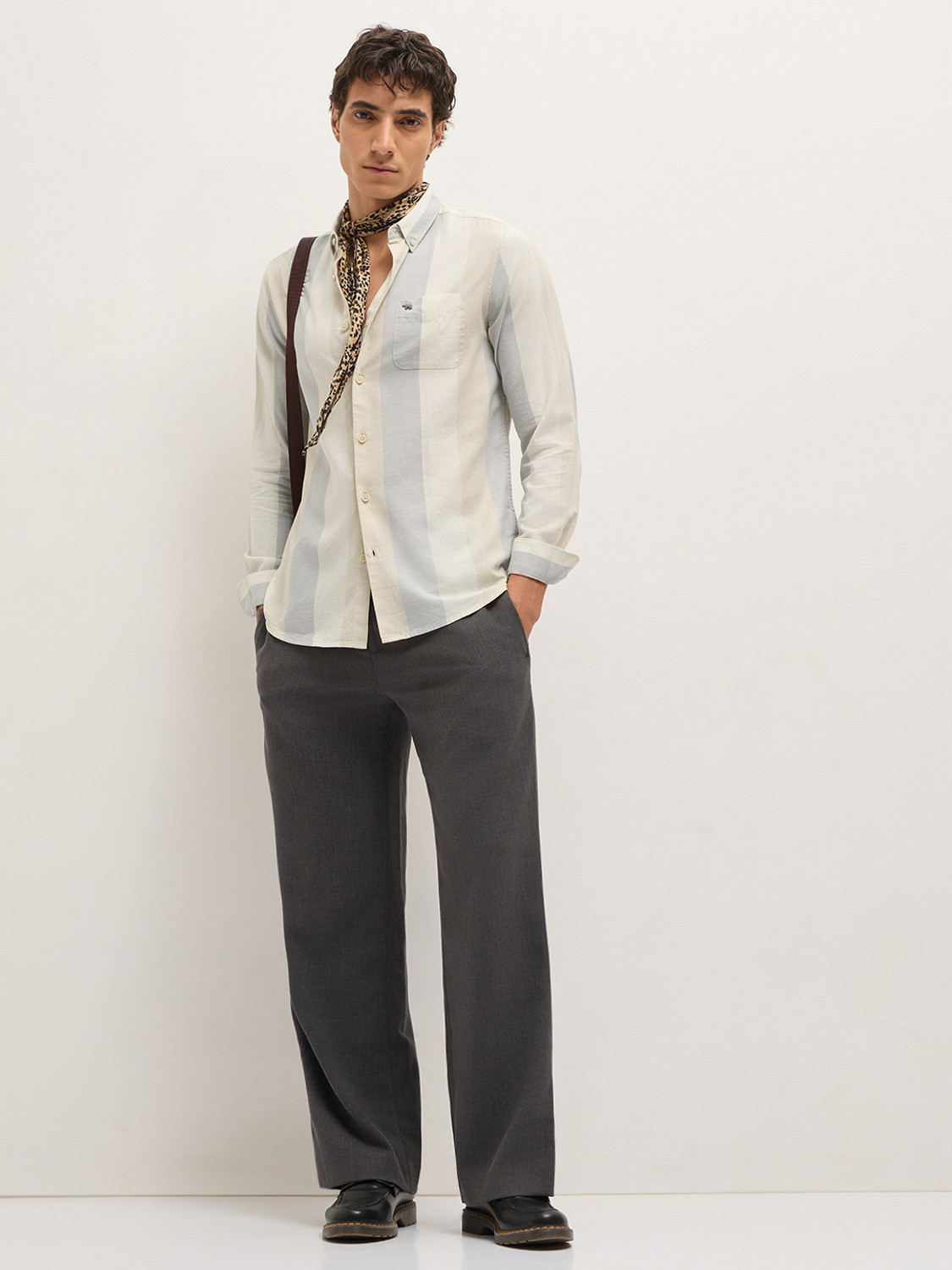 Image of THE BEAR HOUSE Men Striped Casual Multicolor Shirt
