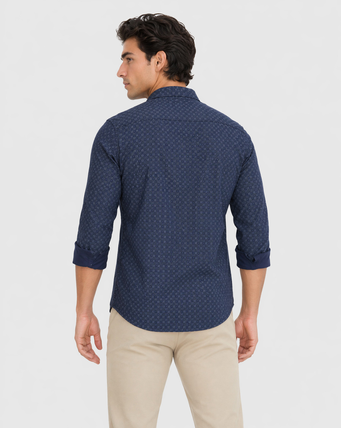Image of Blackberrys Men Printed Casual Blue Shirt