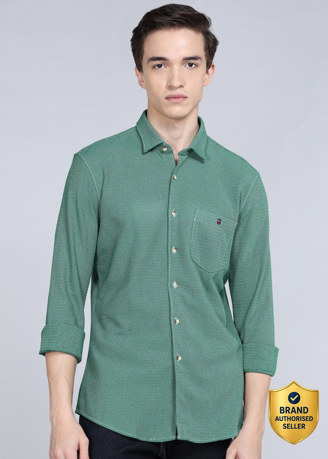 Image of Louis Philippe Sport Men Slim Fit Solid Casual Shirt