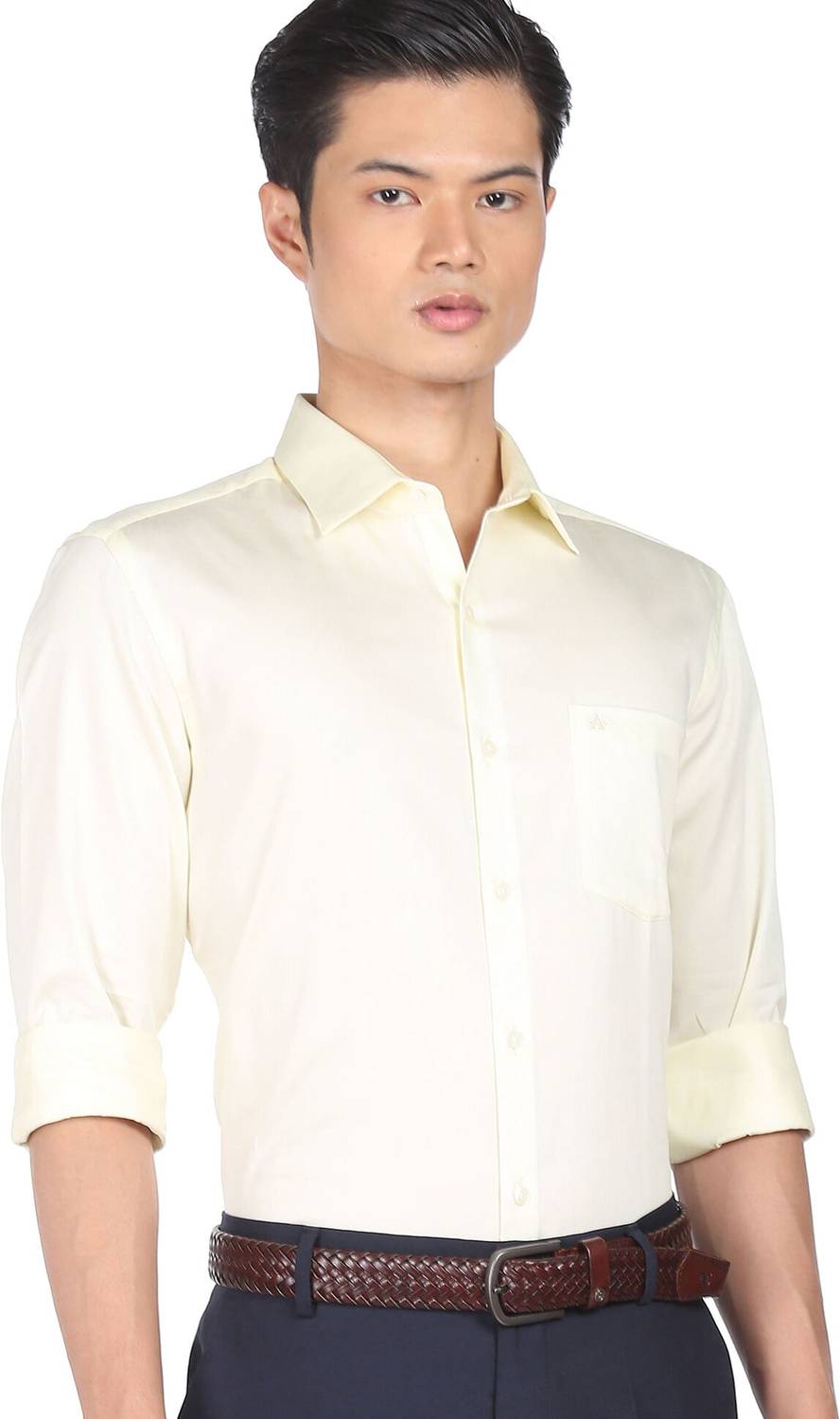 ARROW Men Solid Formal White Shirt