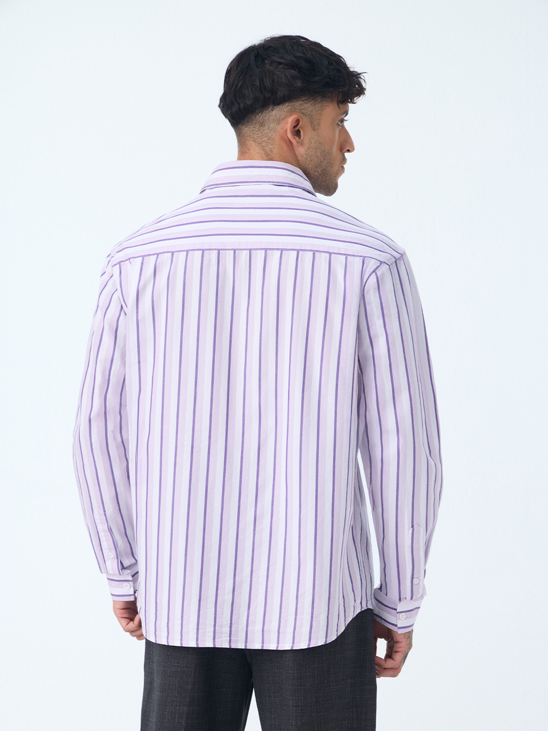 Image of The Souled Store Men Relaxed Fit Striped Spread Collar Casual Shirt