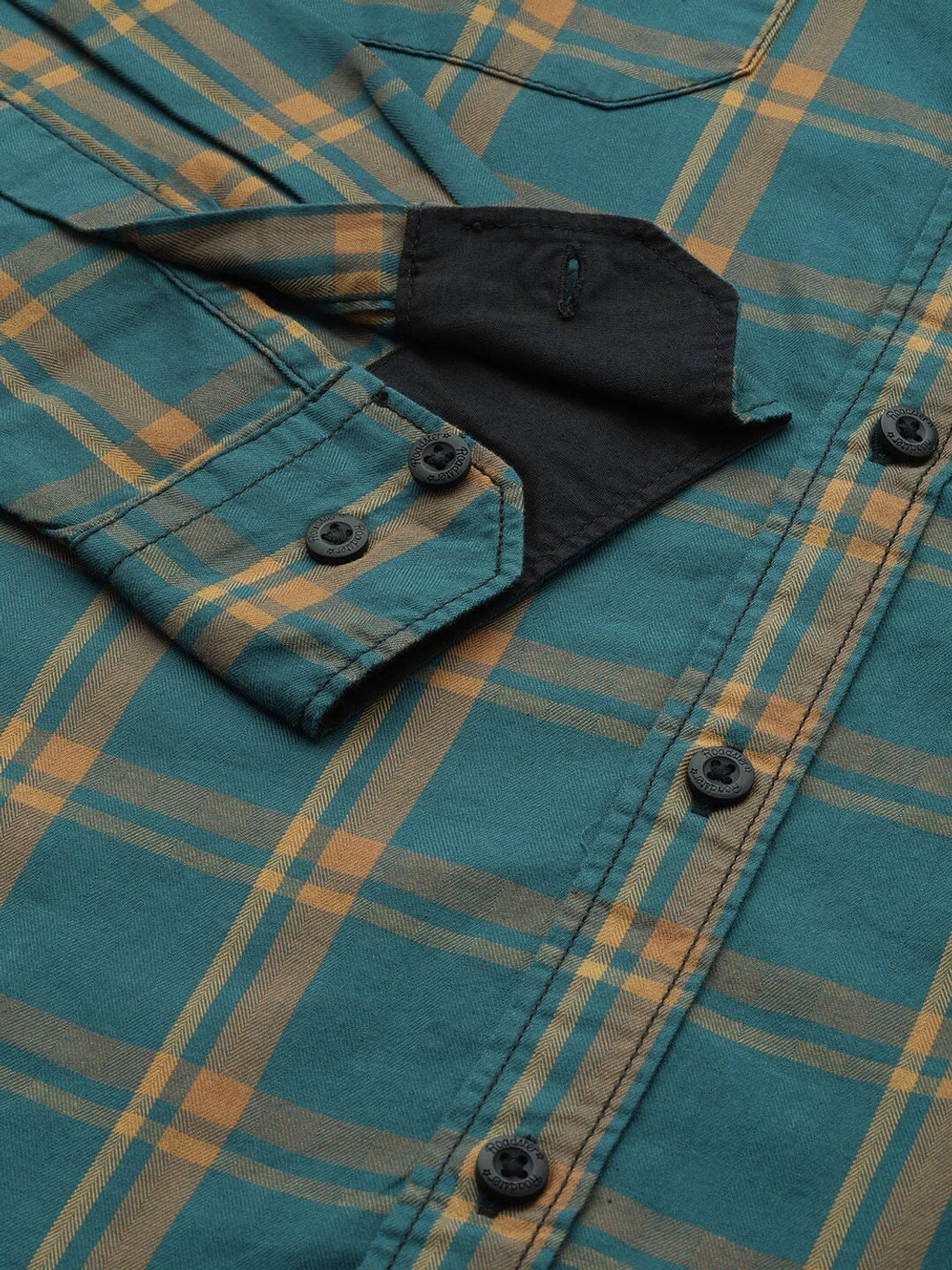 Image of Roadster Men Checkered Casual Blue Shirt