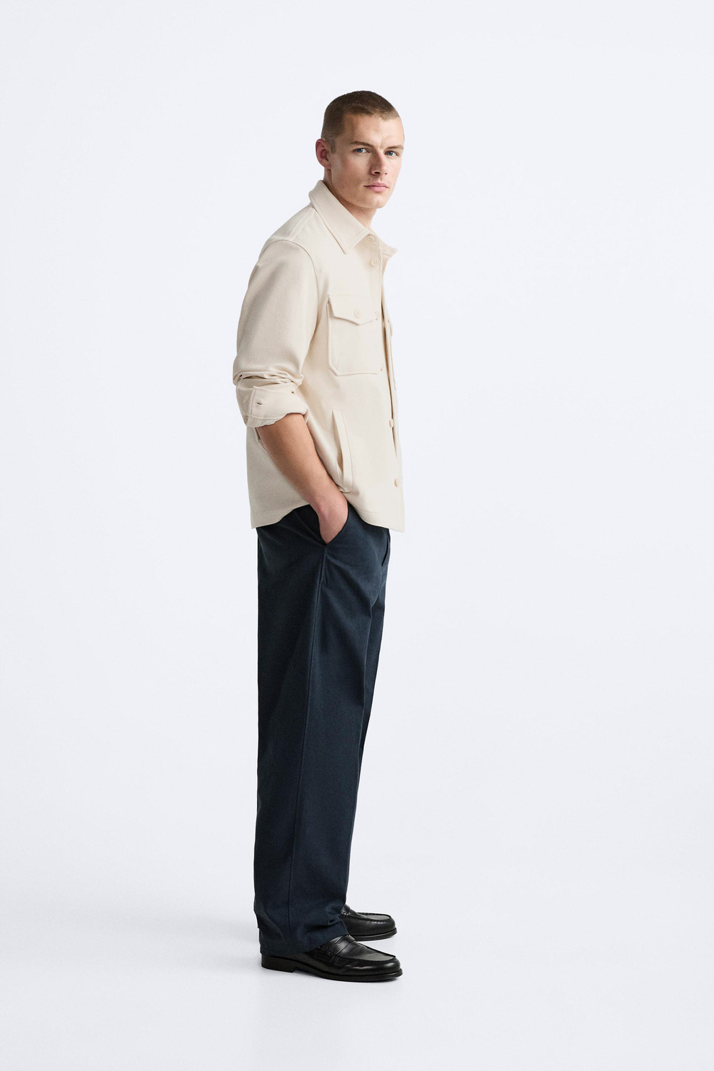 Image of MISCHIEF Monkey Men Solid Casual Cream Shirt