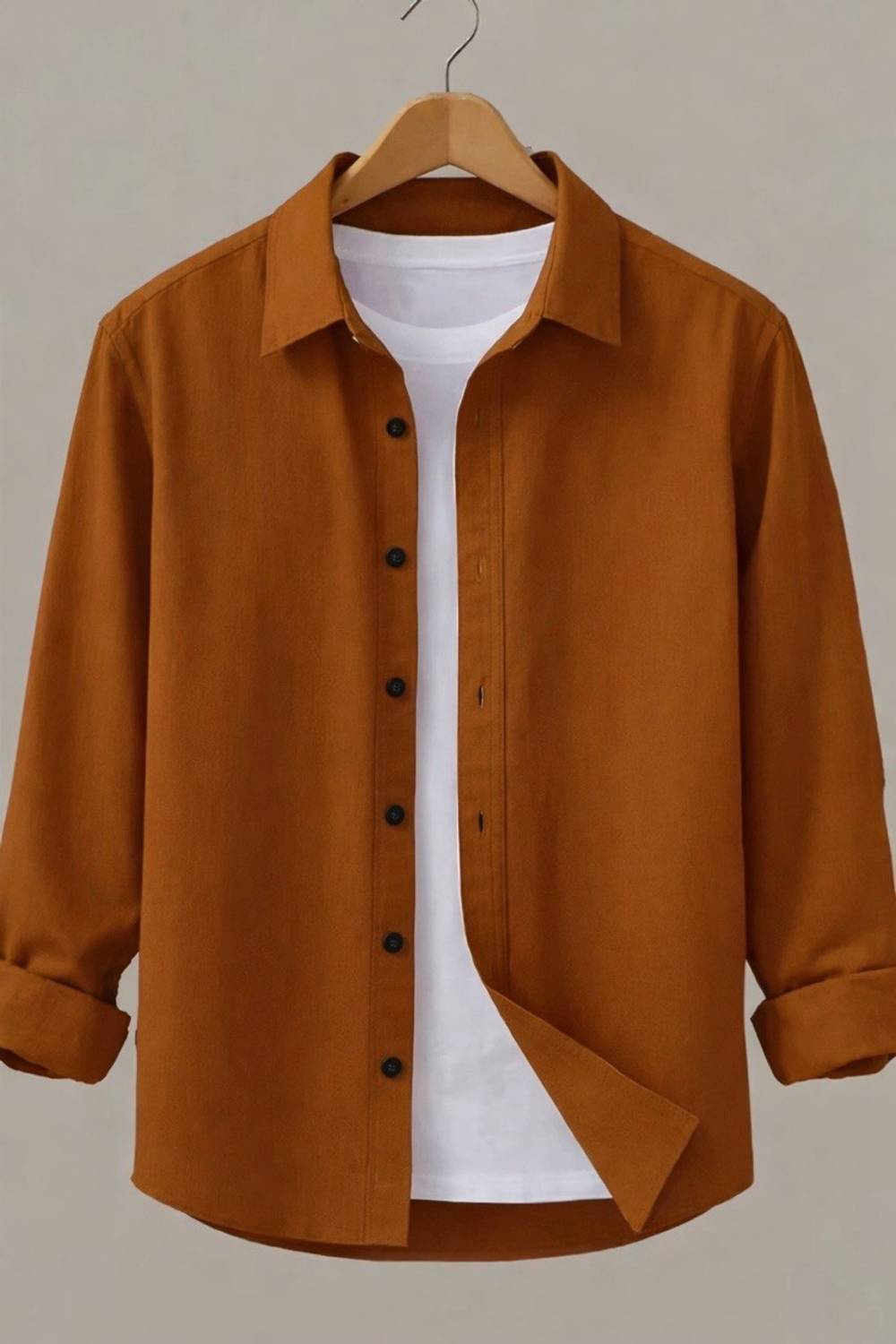 JCOSTA Men Solid Casual Brown Shirt - Image 1