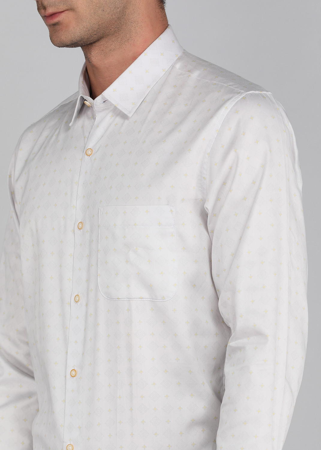 Image of PETER ENGLAND Men Printed Casual White Shirt
