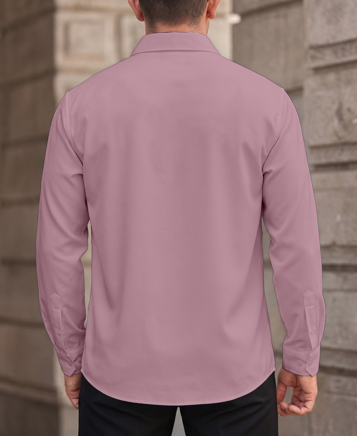 Image of DARKMODE Men Solid Casual Orange, Light Green Shirt