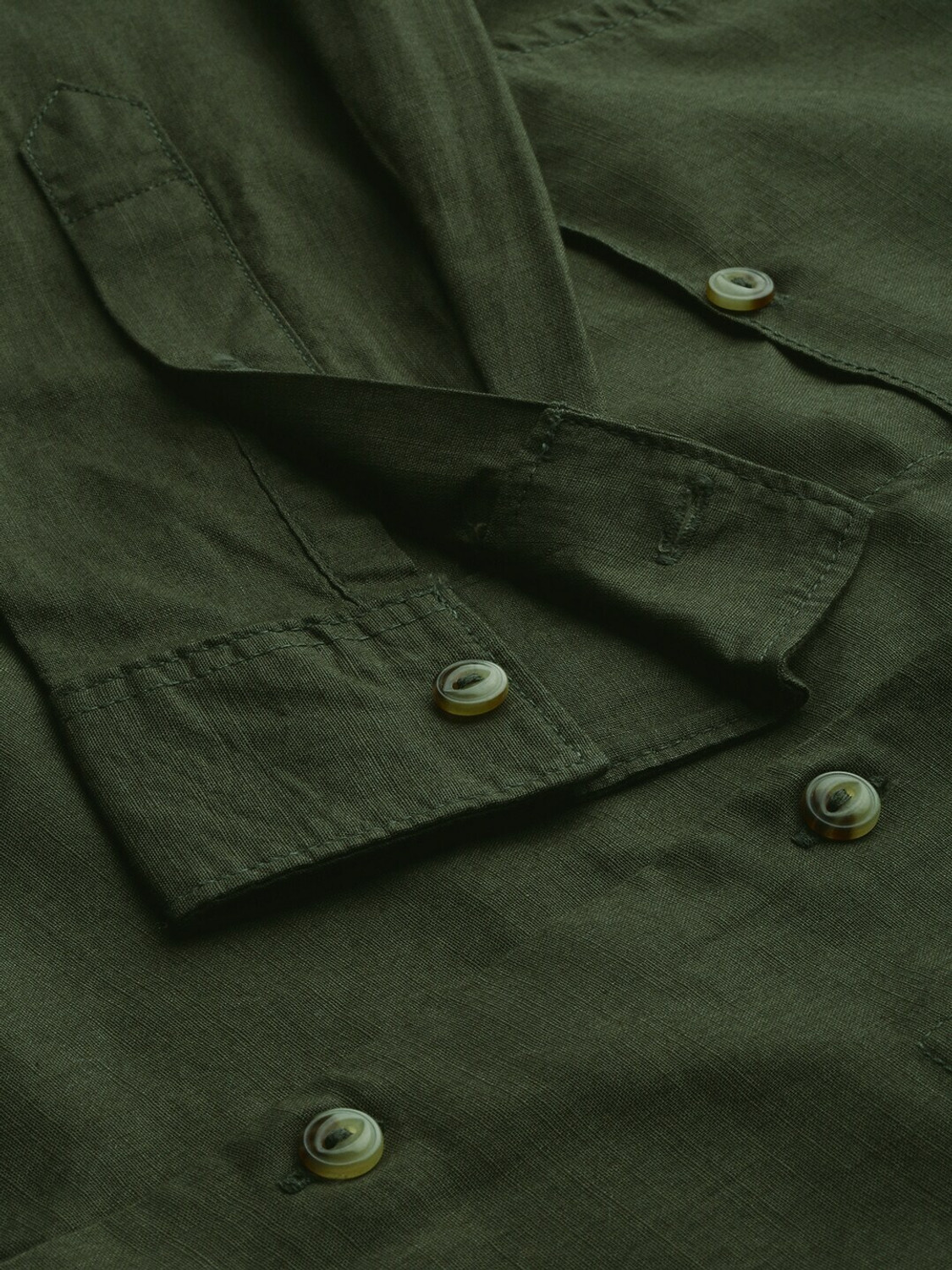 Image of The Indian Garage Co. Men Solid Casual Green Shirt