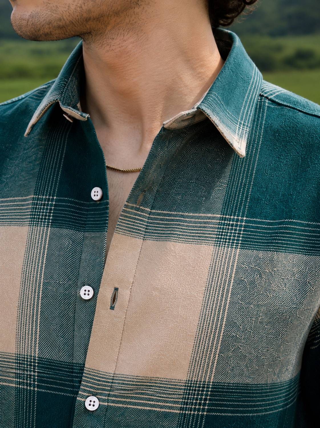 METRONAUT Men Checkered Green Shirt - Image 4