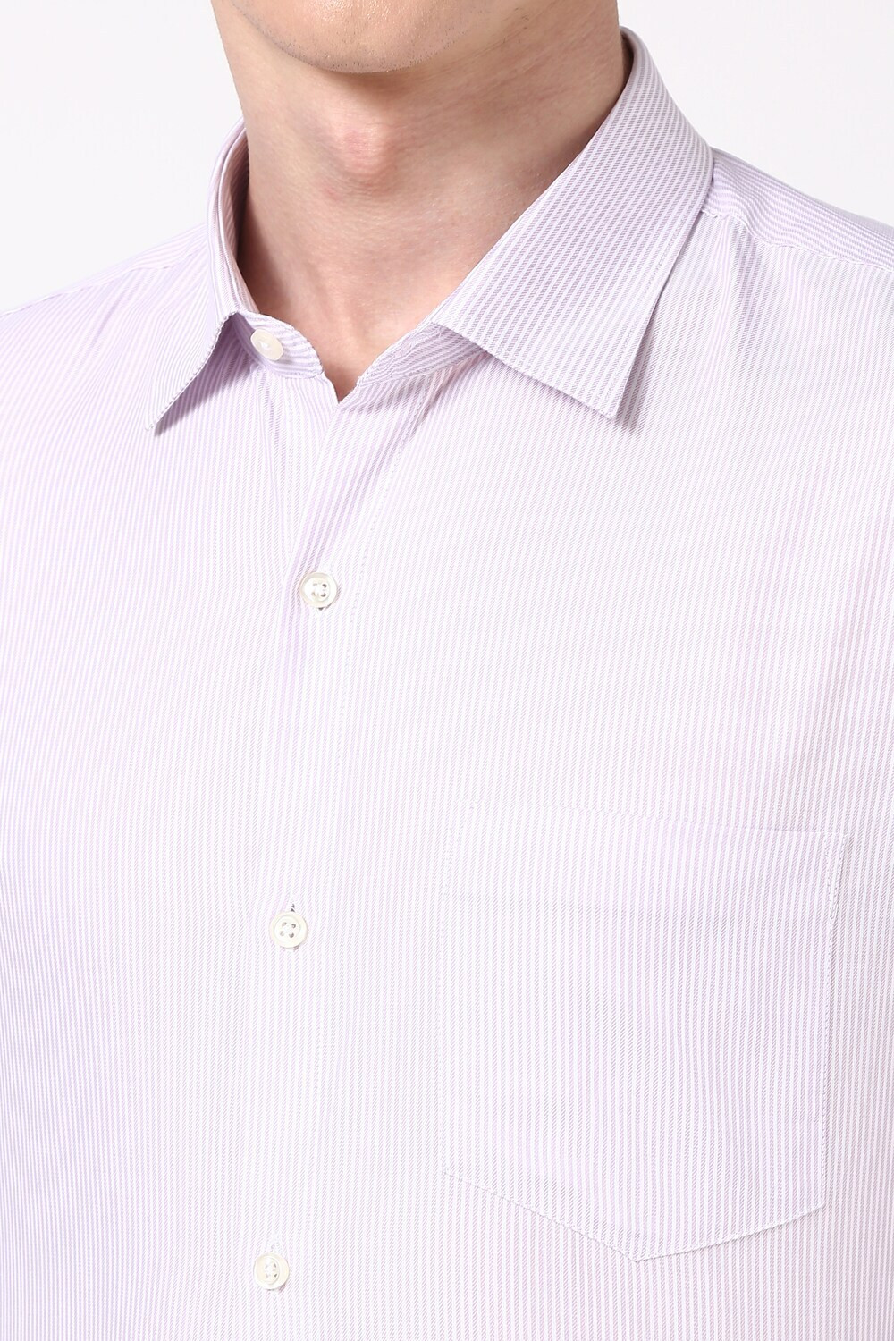 Image of PETER ENGLAND Men Striped Formal Pink Shirt