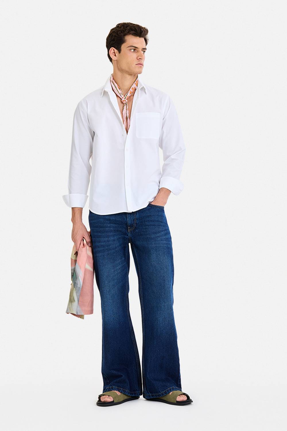 Snitch Men Solid Casual White Shirt - Image 2