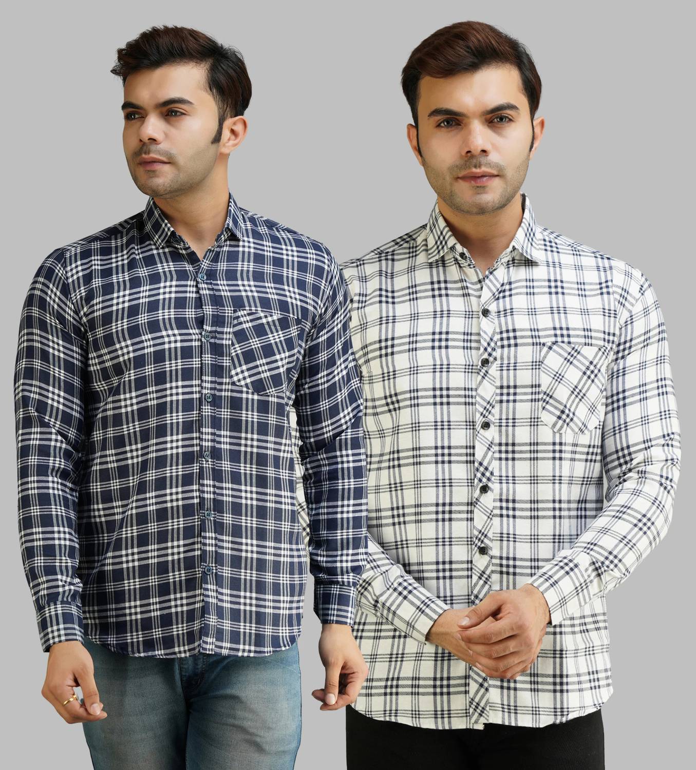 youth first Men Regular Fit Checkered Spread Collar Casual Shirt