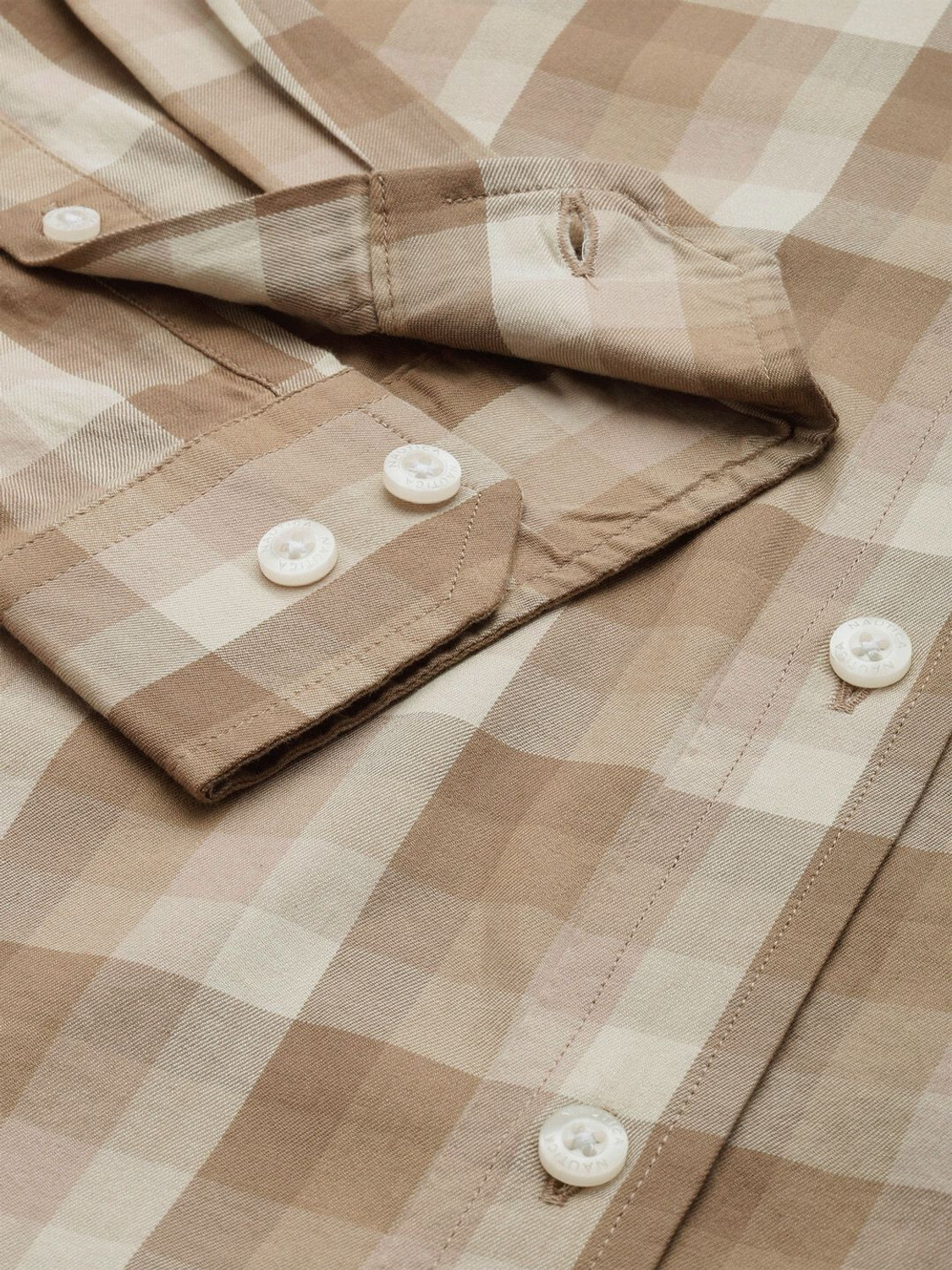 Image of NAUTICA Men Checkered Casual Brown Shirt
