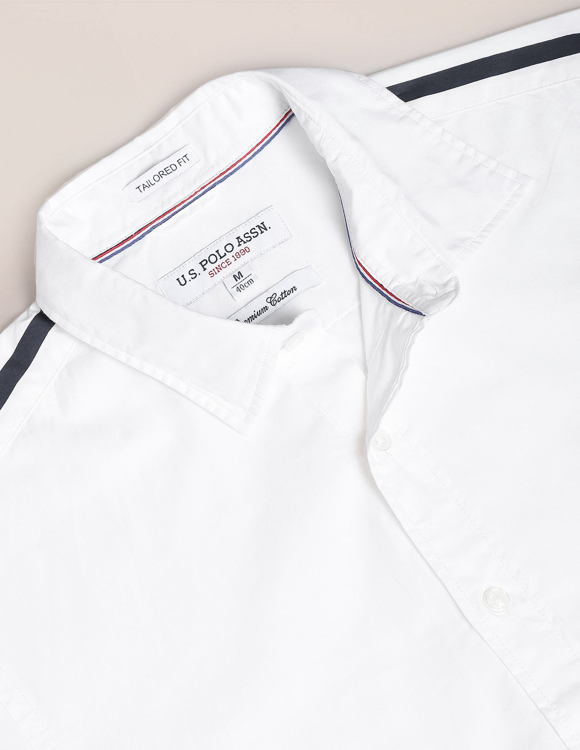 Image of U.S. POLO ASSN. Men Solid Casual White Shirt