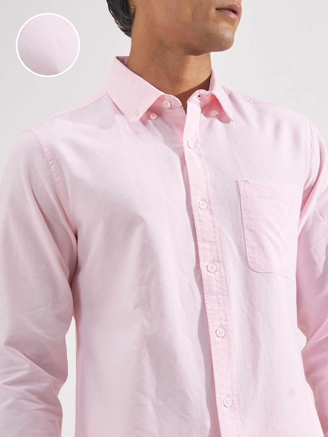 Image of HIGHLANDER Men Solid Casual Pink Shirt