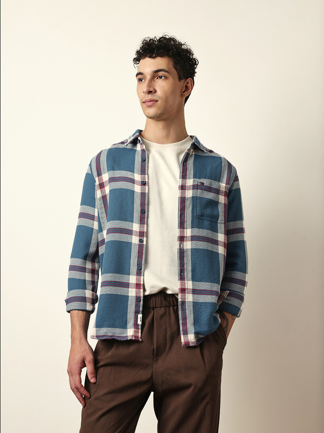 Image of THE BEAR HOUSE Men Checkered Casual Multicolor Shirt