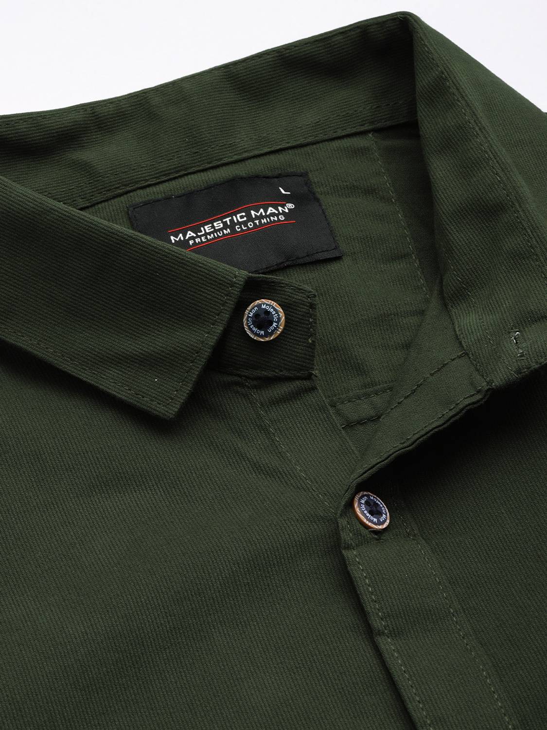 Majestic Men Dark Green Casual Shirt - Image 2